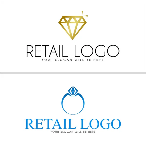Bijoux bague en diamant moderne logo design — Image vectorielle