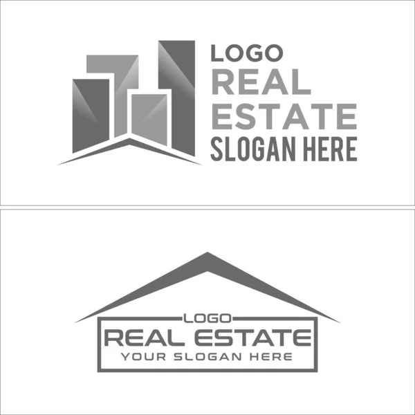 Inmobiliaria casa edificio logo diseño — Vector de stock