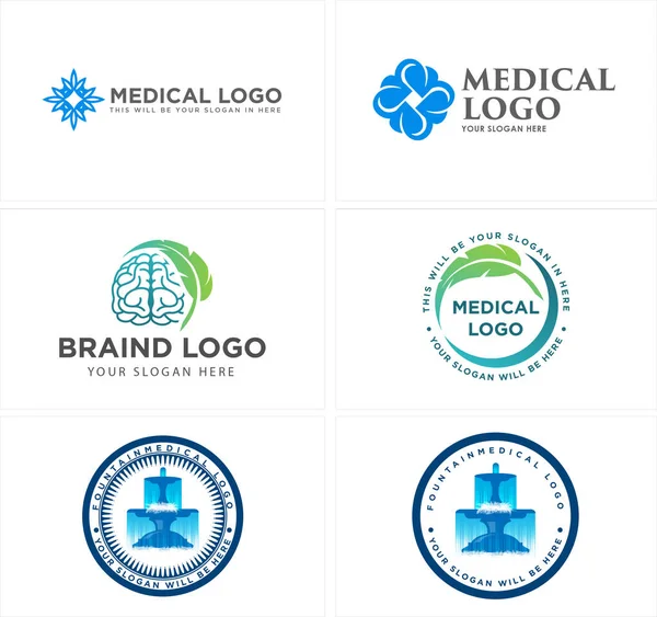 Un conjunto de diseño de logotipo de salud médica — Vector de stock