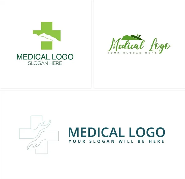 Medical health care nature logo design — Stock Vector