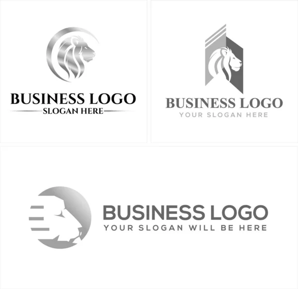 Consultoría de negocios cabeza de león moderno icono logo diseño — Archivo Imágenes Vectoriales