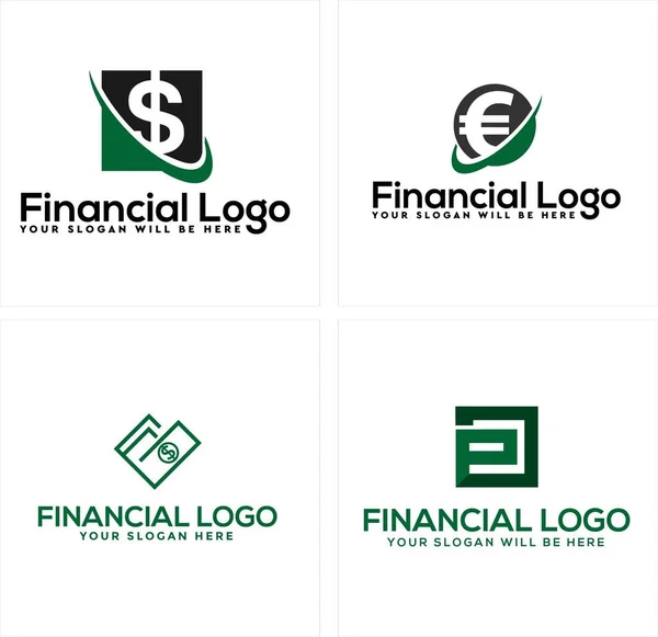 Business financial currency logo design — Stock Vector