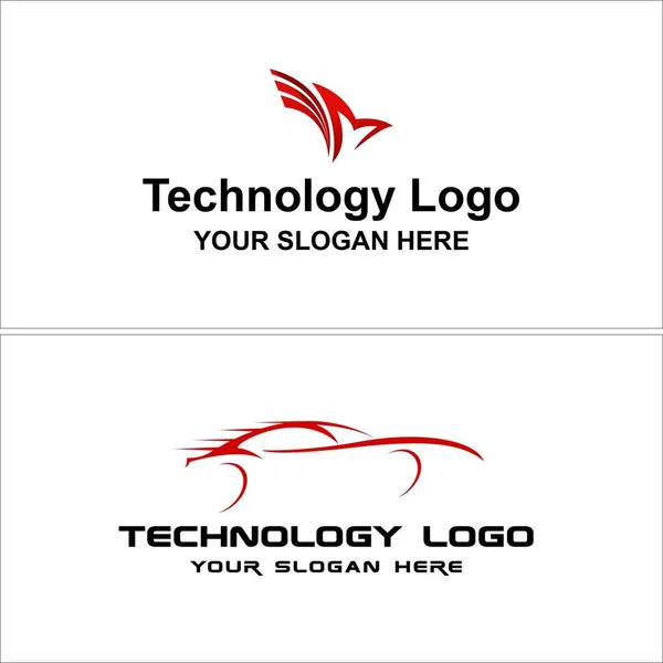 Technology fast car selling logo design — Stock Vector