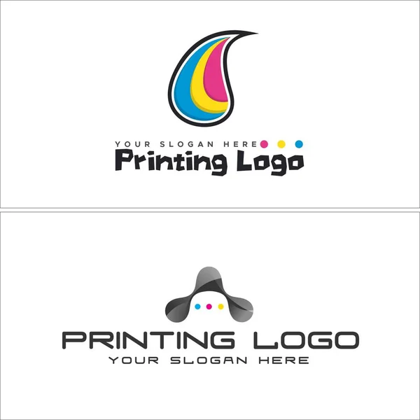 Fabricantes de tecnología de impresión diseño de logotipo colorido — Vector de stock