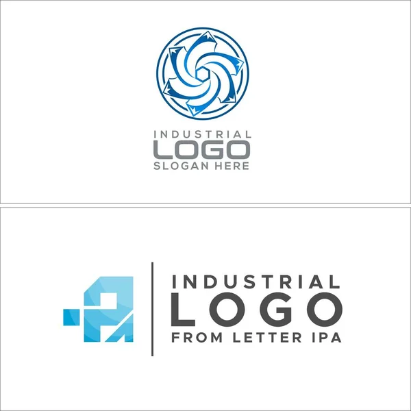 Industrielle mechanische Spiralpropeller Ikone Logo Design — Stockvektor