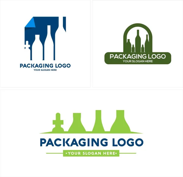 Verpackungsetiketten Flasche Logo Design — Stockvektor