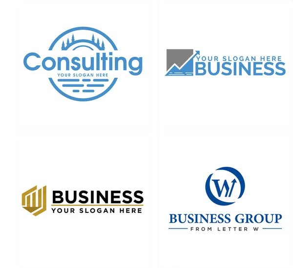 Business consulting chart bar šipka rostoucí logo design — Stockový vektor