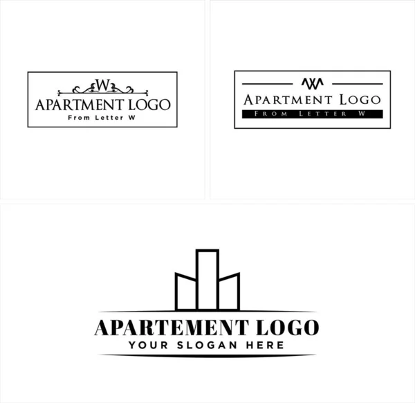 Appartement immeuble d'affaires logo design — Image vectorielle