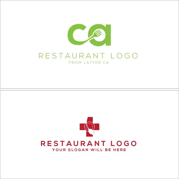 Santé médicale croix alimentaire restaurant logo design — Image vectorielle