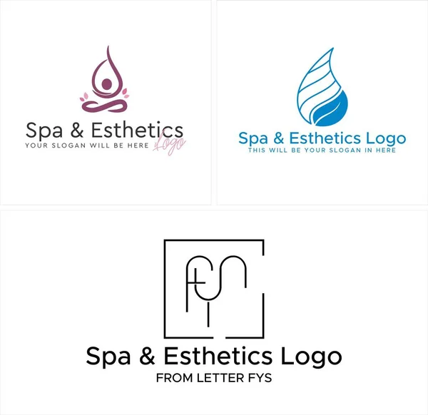 Diseño del logotipo del aceite esencial del aromaterapeuta de la estética del spa — Vector de stock