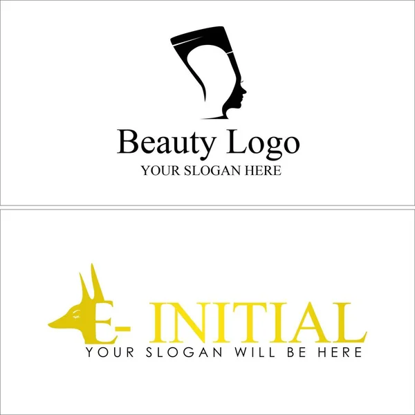 Beauty face woman eyelash extension logo design — Stock Vector