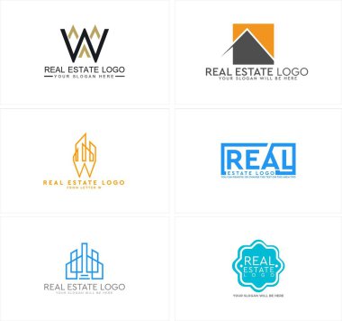 Modern gayrimenkul bina kombinasyonu logo tasarımı