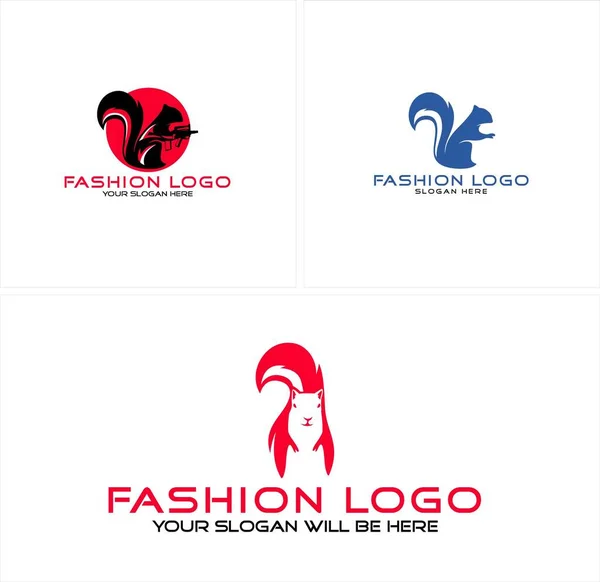 Negocios de moda ardilla militar icono logo diseño — Archivo Imágenes Vectoriales