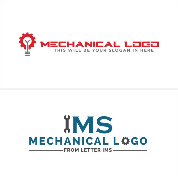 Kfz-Mechaniker Werkstattschlüssel Logo Design — Stockvektor