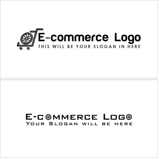 E-handel återförsäljare kombination varumärke vagn logotyp design — Stock vektor