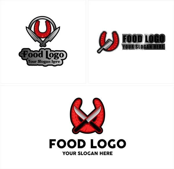 Conjunto de diseño de logotipo de restaurante de alimentos — Vector de stock