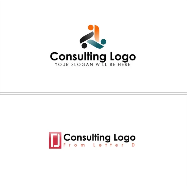 Conseil en gestion initiale et conception du logo du groupe de personnes — Image vectorielle