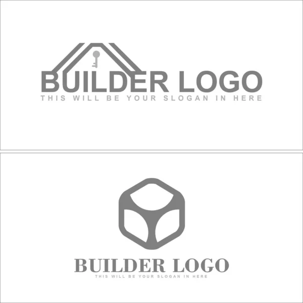 Builder boutique rénovations logo design — Image vectorielle