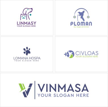 Hayvan bakımı kedi köpek logosu tasarımı