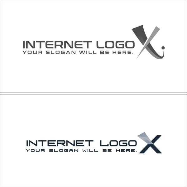 Teknik internet ordmärke logotyp design — Stock vektor