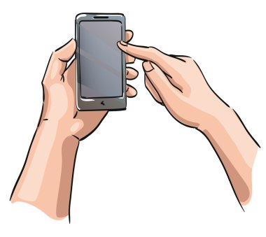 Boş bir ekran ile telefon holding eller