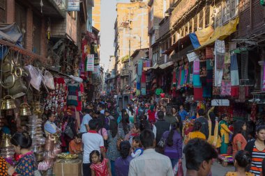 Meşgul alışveriş caddesi Katmandu, Nepal