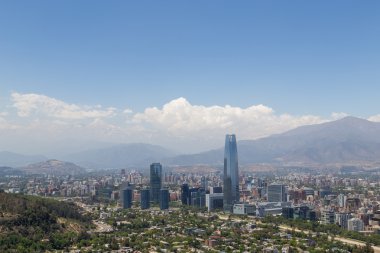 Santiago de Chile 'in panoramik manzarası