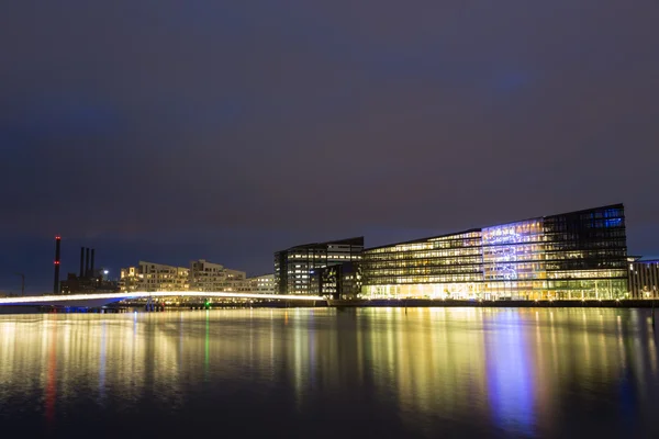 밤 코펜하겐에서 Havneholmen 지구 — 스톡 사진