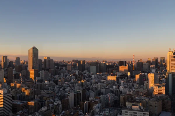 De skyline van Tokyo tijdens zonsondergang — Stockfoto