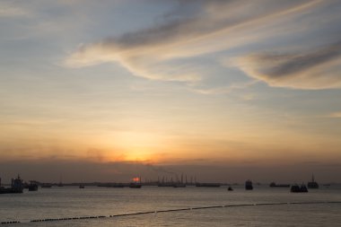 Günbatımı vasıl mostsouthern nokta kıta Asya, Singapur