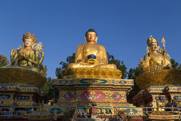 Gouden beelden in Amideva Boeddha Park, Kathmandu — Stockfoto