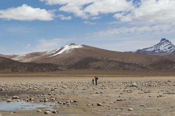 Turistas em Parque Nacional do Sajama, Bolívia — Fotografia de Stock