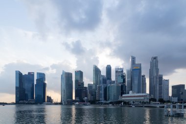 Singapur iş bölgesi manzarası