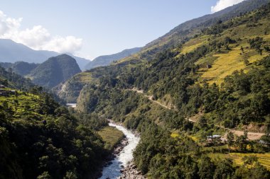 Dağ manzarası Annapurna bölge, Nepal