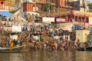 Varanasi, Hindistan 'da renkli Ghatlar