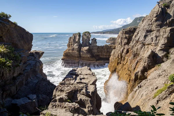 Côtes à Punakaiki Pancake Rocks, Nouvelle-Zélande — Photo