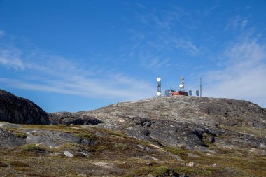 Ilulissat, Grönland 'daki Radyo ve Uydu Antenleri