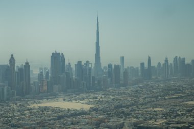 Dubai siluetinin havadan görünümü