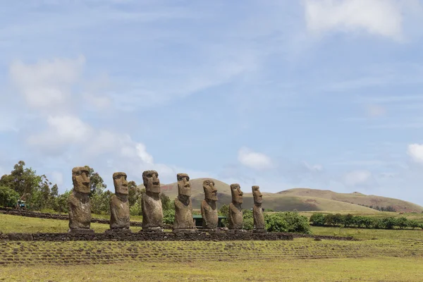 Ahu Akivi na Ilha de Páscoa — Fotografia de Stock