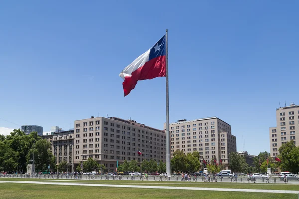 智利国旗，Santiago de 智利 — 图库照片