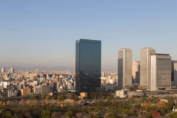 Osaka skyline van kasteel — Stockfoto