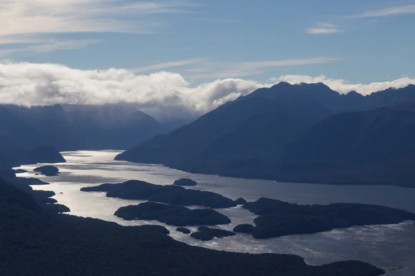 Luchtfoto Nationaal Park Fiordland — Stockfoto