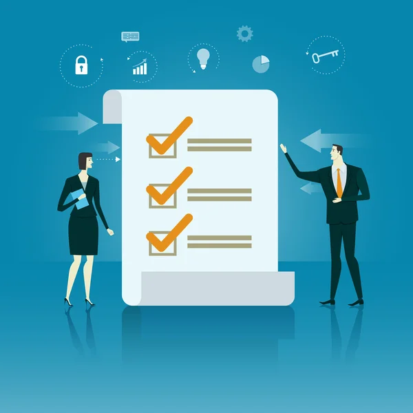 Manager checklist. Business concept van succes vector illustratie. — Stockvector