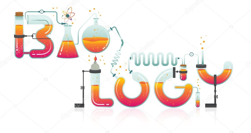 Abstract Illustration of Biology word in science, technology