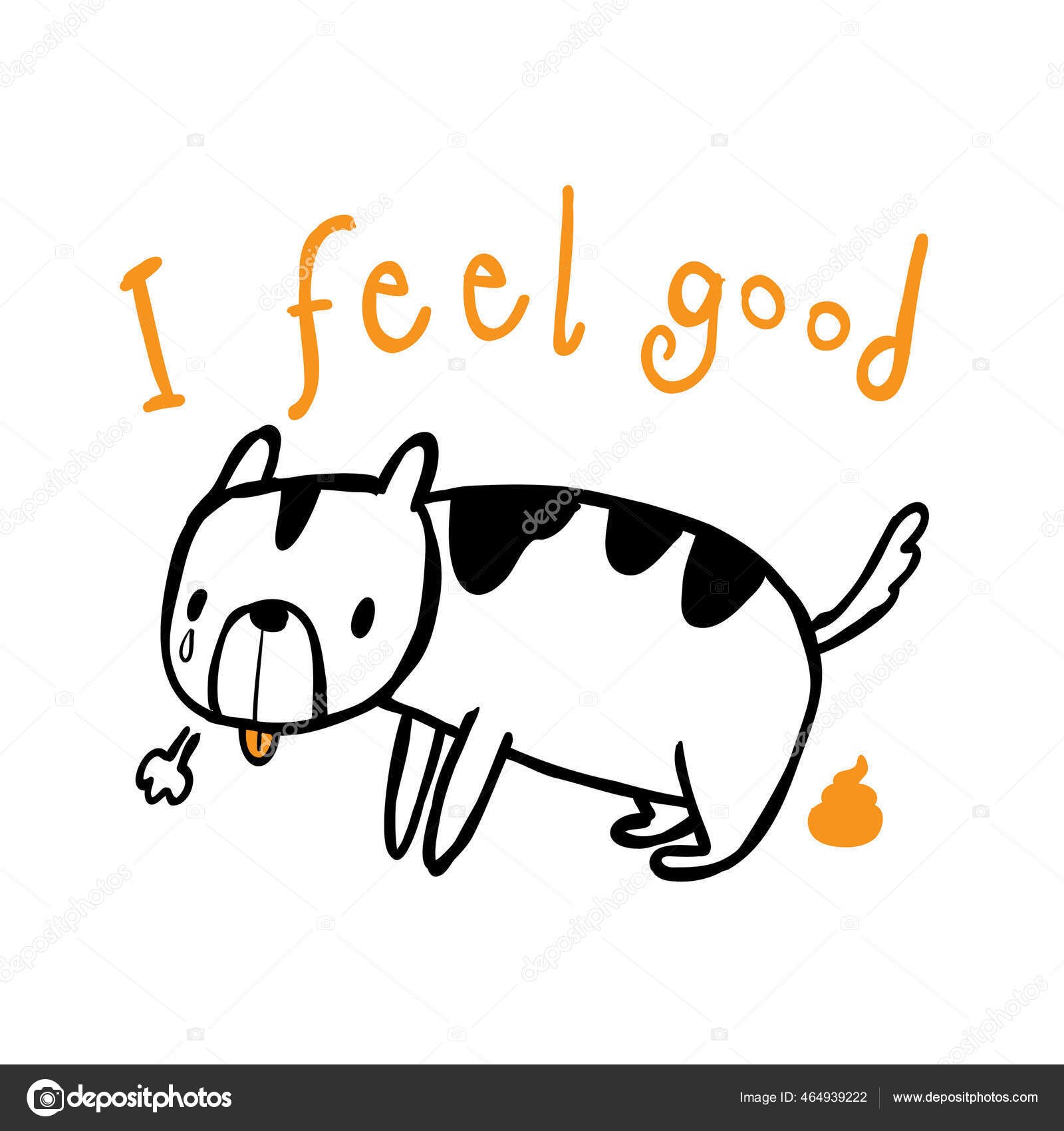 Dog Pooping Illustration Line Art Doodle Style — Stok Vektor © Huza