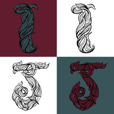 alfabe el beyaz arka plan üzerinde izole yaprak çizmek.