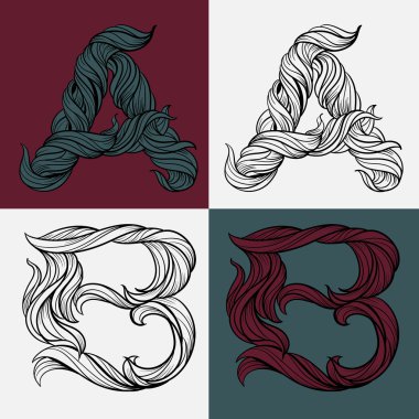 alfabe el beyaz arka plan üzerinde izole yaprak çizmek.