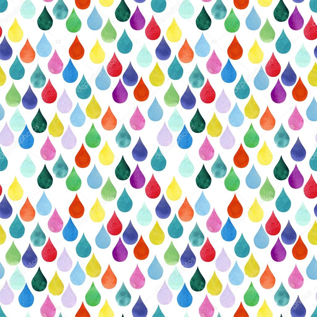 The chaotic Colored Drops watercolor Water Drop Color rainy Watercolor ...