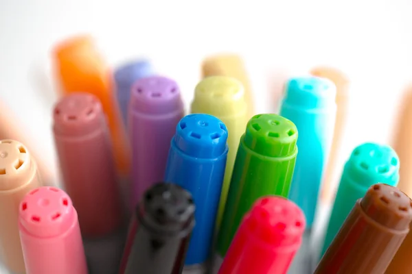 Set of colorful markers on a white background — Stock Photo, Image