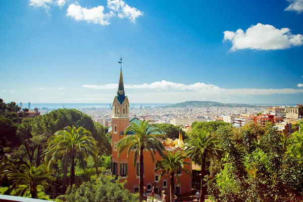 View of the house - museum of Antoni Gaudi in Park Guell — Stock Photo, Image